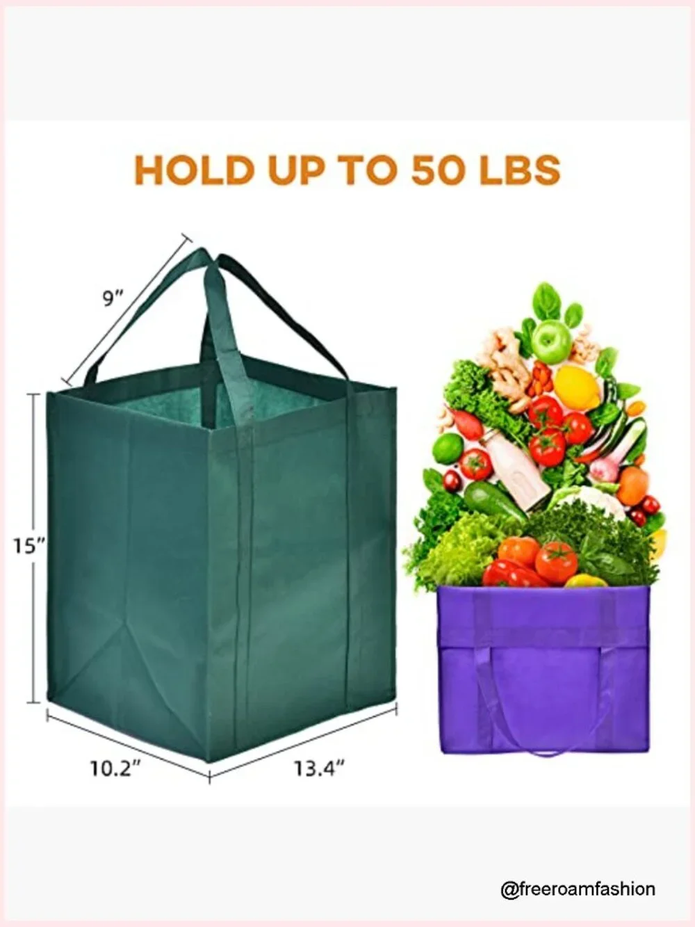 24-Pack Reusable Grocery Bags, Large Washable Foldable Shopping Bags, Heavy